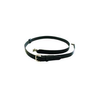 6543-BRN-1-GLD Boston Leather Firefighters Radio Strap - Original 1 1/4 Cordovan Standard Plain Finish Brass Hardware