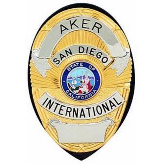 A591-BP Aker Leather Shield Badge Holder Black