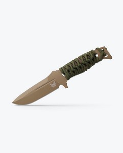 BM-375FE-1 Benchmade Adamas Fixed Blade Knife OD Green Paracord Drop Point