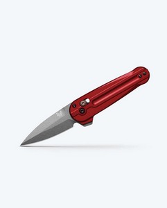 BM-491GY-01 Benchmade Lowden Pocket Knife Phoenix Red Aluminum