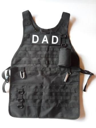 CC-CBG-1028 Caliber Gourmet Tactical BBQ Apron with Carabiner and Bottle Opener