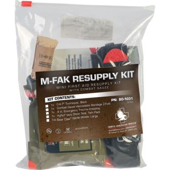 NAR-80-1031 North American Rescue M-FAK Resupply Kit with Combat Gauze