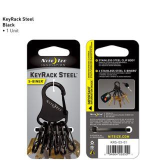 NIKRS-03-01 Nite-Ize KeyRack Steel S-Biner Black