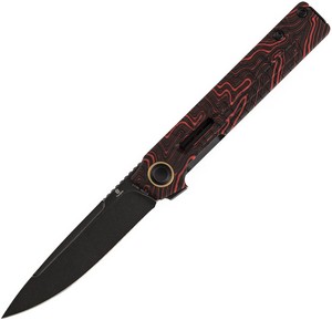 Tenable Kitpu Linerlock Pocket Knife Black Red - B2123A4