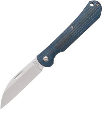 BC484MB Bear & Son 4.5 Inch Blue Jean Micarta Wharncliff Slip Joint Pocket Knife
