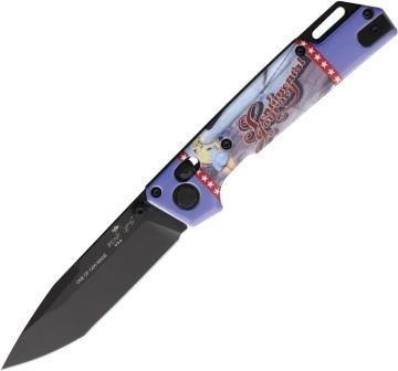 BCU26JAN Bear & Son Pin Up Art WWII January Crossbar Lock Pocket Knife