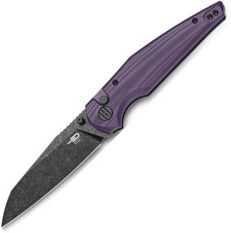 BTKG58E Bestech Snakebird Button Lock Pocket Knife Purple