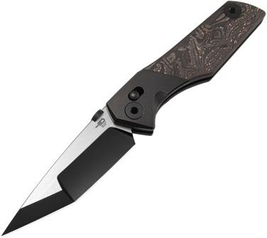 BTKT2304D Bestech Knives Cetus Bar Lock Pocket Knife Copper Carbon Fiber