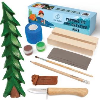BVRDIY08 BEAVERCRAFT Spruce Tree Carving Knife Kit