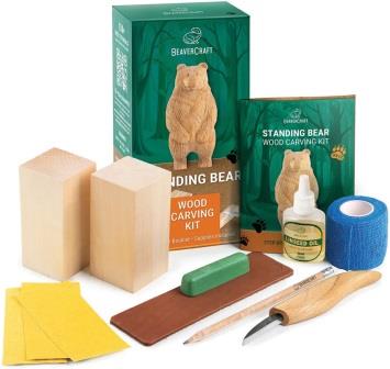 BVRDIY12 BEAVERCRAFT Standing Bear Carving Kit