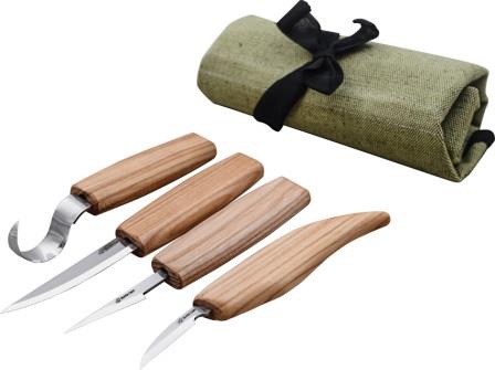 BVRS09 BEAVERCRAFT Four Knife Set with Tool Roll