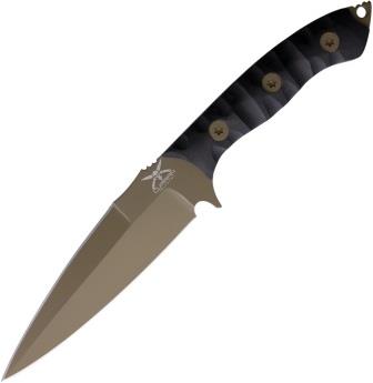 CBLJAV005 Curran Blades Javelin Fixed Blade Knife FDE Black