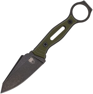 CBTLSKODGDSW Cobratec Landshark Fixed Blade Knife OD Green Black Stonewash