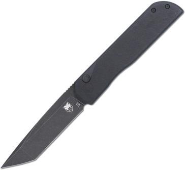 CBTPLRBKBT Cobratec Prowler Button Lock Pocket Knife Tanto Black