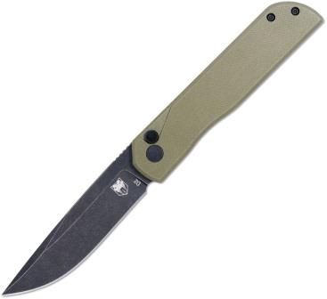 CBTPLRODBD Cobratec Prowler Button Lock Pocket Knife Drop Point OD Green