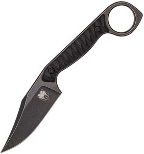 Cobratec Wolfteeth Fixed Blade Knife Black - CBTWLTBLKCLP