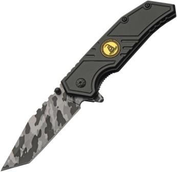 CN300598BK Rite Edge Don't Tread Camo Linerlock Pocket Knife Spring Assisted