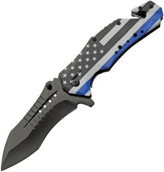 CN300599PO Rite Edge Police Flag Linerlock Pocket Knife