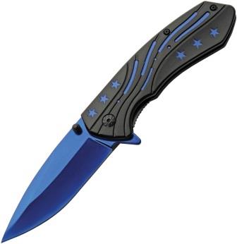 CN300600BL Rite Edge Blue Stars Linerlock Pocket Knife