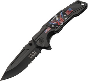 CN300615BK Rite Edge 250th Anniversary Linerlock Pocket Knife Spring Assisted Opening Black