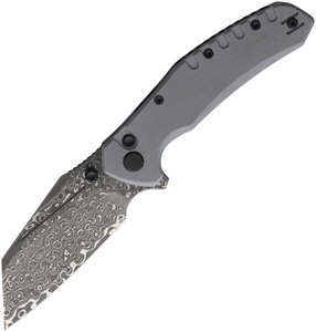 CRSB510GRTM Critical Strike Shamu Button Lock Pocket Knife Damascus