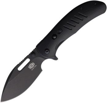 CRSTL505BKBW Critical Strike Zulu Button Lock Pocket Knife Black