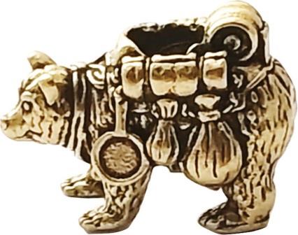 CT3032 Coeburn Brass Traveling Bear Head Bead