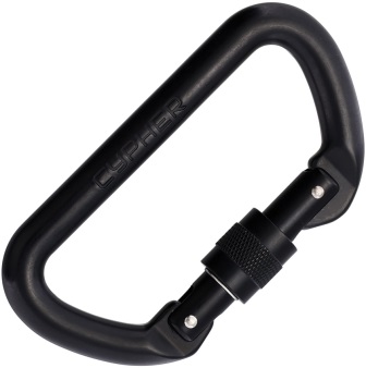 CY433017 Cypher D Screw Gate Carabiner Black