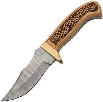 Damascus Celtic Knots Hunter Fixed Blade Knife - DM1386