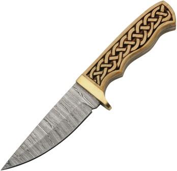 Damascus Celtic Band Hunter Fixed Blade Knife - DM1388