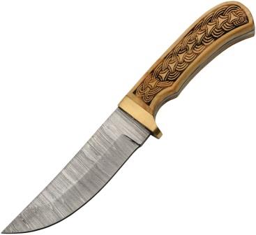 Damascus Celtic Braid Fixed Blade Knife - DM1390