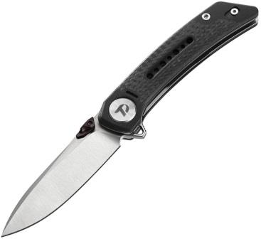 DTK3610CGB Dreamtech Linerlock Pocket Knife Carbon Fiber G10 Black