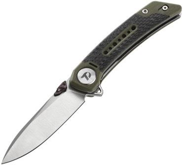 DTK3610CGG Dreamtech Linerlock Pocket Knife Carbon Fiber G10 Green