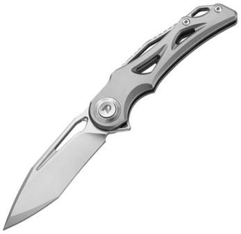 DTK3665G Dreamtech Button Lock Pocket Knife Gray Titanium