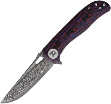DTK3898MRD Dreamtech Linerlock Pocket Knife Damascus Red