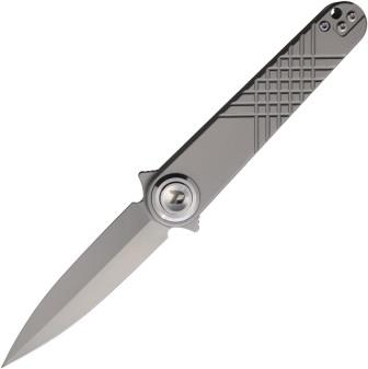 DTK4052TG Dreamtech Button Lock Pocket Knife Gray Titanium