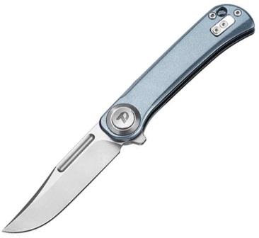 DTK4055AG Dreamtech Button Lock Pocket Knife Aluminum Blue