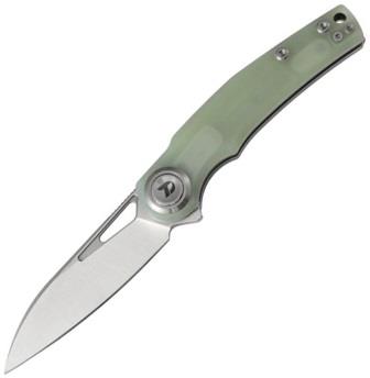 DTK4130GJ Dreamtech Button Lock Pocket Knife G10 Jade