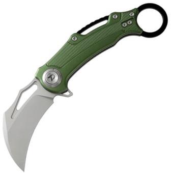 DTK4221AGR Dreamtech Button Lock Pocket Knife Karambit Green