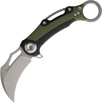 DTK4221GBG Dreamtech Button Lock Pocket Knife Karambit Black Green
