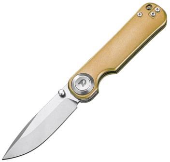 DTK4245AD Dreamtech Button Lock Pocket Knife Aluminum Damascus