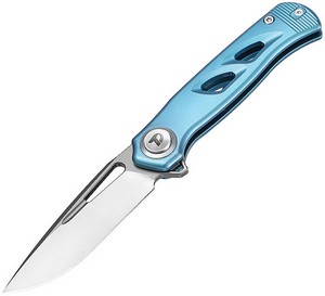 DTK4260VBL Dreamtech D4260BL Button Lock Pocket Knife Titanium Blue