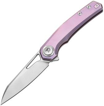 DTK4281P Dreamtech Button Lock Pocket Knife Titanium Pink