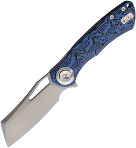 DTK4507MBL Dreamtech Pivot Button Lock Pocket Knife Micarta Blue