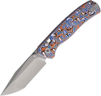 DTK4508MBO Dreamtech Crossbar Lock Pocket Knife Micarta Blue Orange