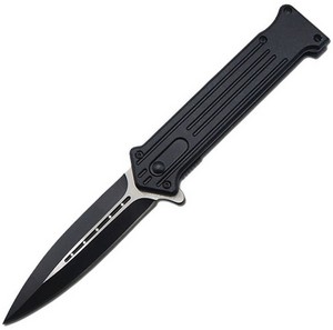 EE10970BK ElitEdge Spring Assisted Opening Dagger Linerlock Pocket Knife Black