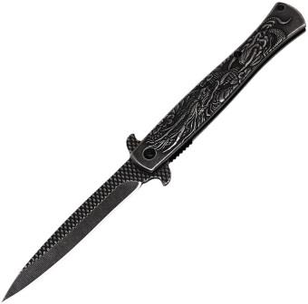 ElitEdge Spring Assisted Opening Stiletto Linerlock Pocket Knife - EE10A112SW