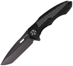 ElitEdge Linerlock Pocket Knife Spring Assisted Opening Black Carbon Fiber - EE10A135BK