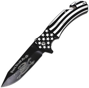 EE10A144DTB ElitEdge Rescue Linerlock Pocket Knife Spring Assisted Opening Dont Tread On Me