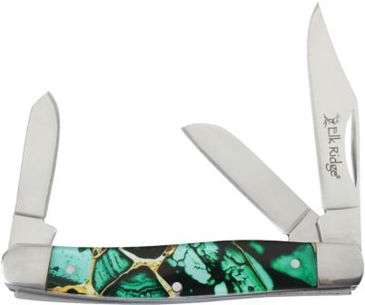ER42453DG Elk Ridge Stockman Pocket Knife Dark Green